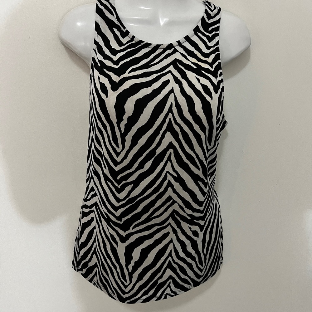 Black and White Zebra Print Sleeveless Tank Top